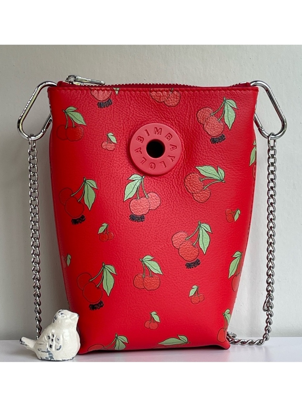 Bimba Y Lola 🍒 Cherry-Print Leather Crossbody Bag New Without Tag 🏷️